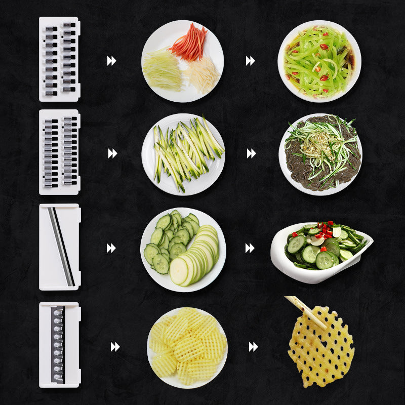 Multi-Functional Vegetable Cutter & Slicer – 5-in-1 Kitchen Tool with Grater, Peeler & Slicing Blades