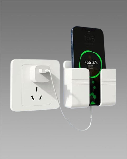 Wall Mounted Mobile Phone Holder with Adhesive Strips – Charging Dock Stand for All Smartphones