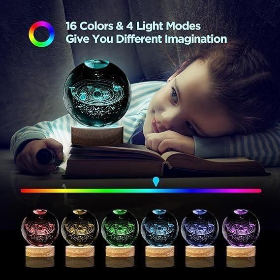 3D Crystal Lamp Ball – LED Night Light with Assorted 3D Designs | Ideal Gift & Home Décor
