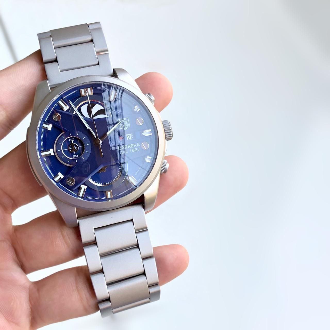 Tag Heuer Carrera CR7 Silver Watch with Blue Dial – 7AA Premium Edition