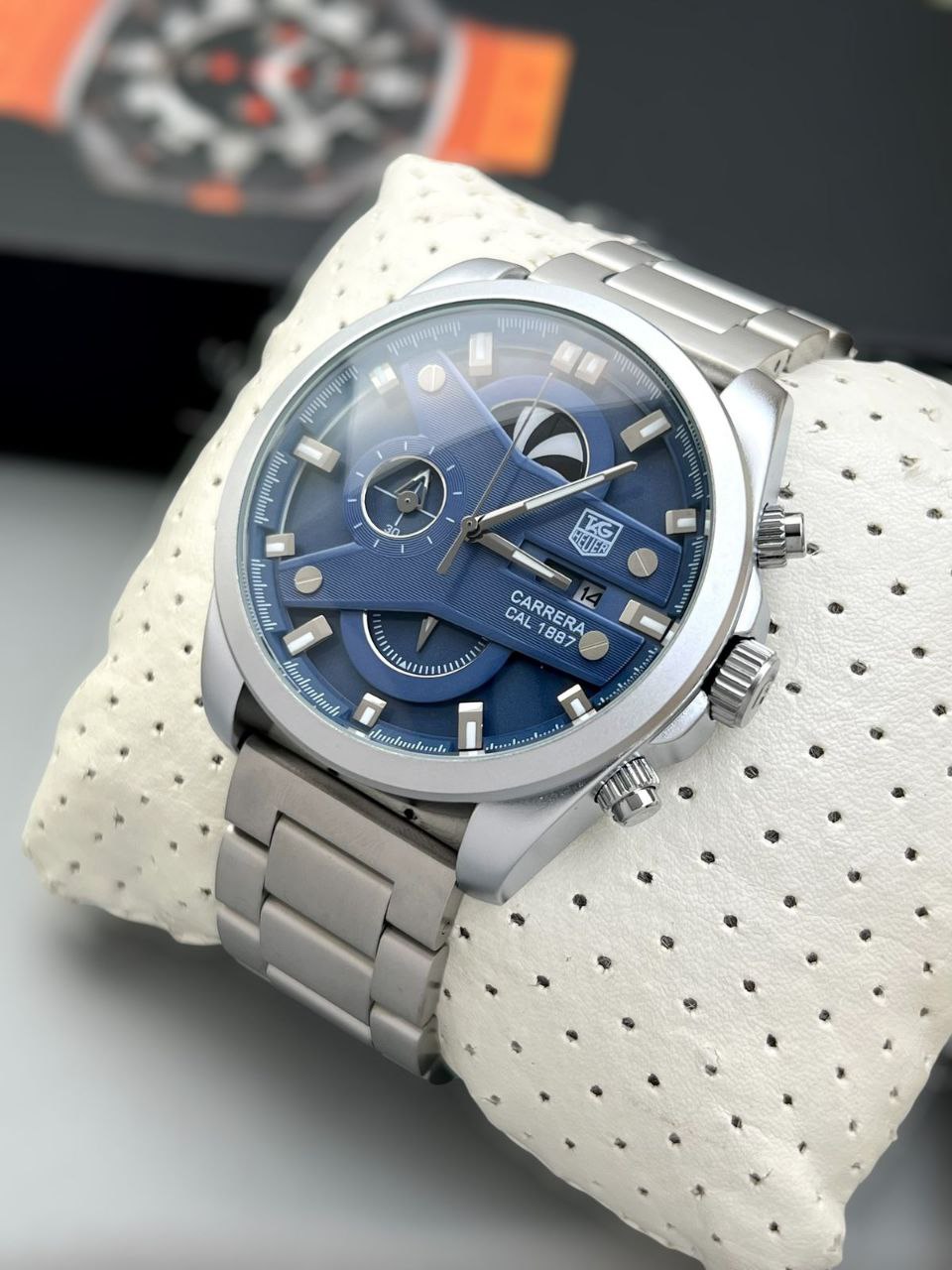 Tag Heuer Carrera CR7 Silver Watch with Blue Dial – 7AA Premium Edition
