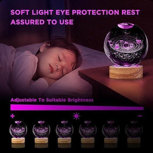 3D Crystal Lamp Ball – LED Night Light with Assorted 3D Designs | Ideal Gift & Home Décor