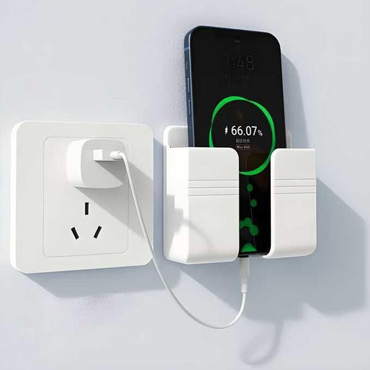 Wall Mounted Mobile Phone Holder with Adhesive Strips – Charging Dock Stand for All Smartphones