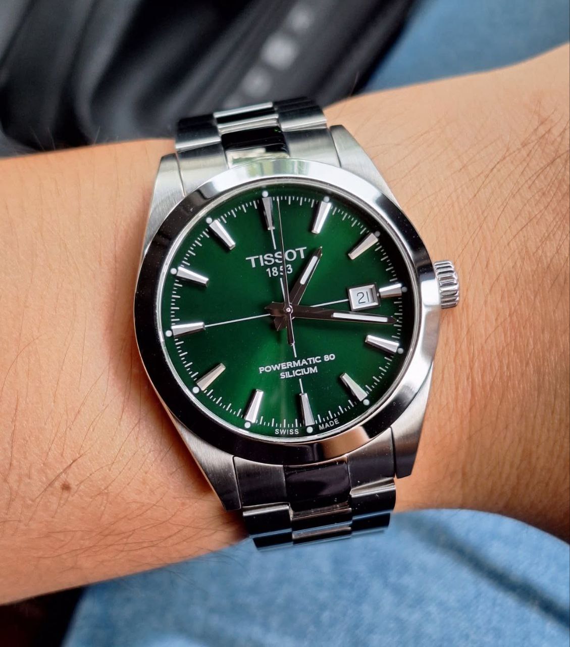 Tissot Gentleman Powermatic 80 Silicium Green Dial Men’s Watch