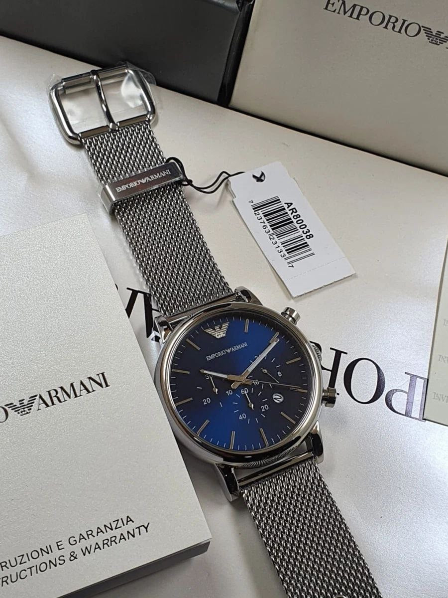 Emporio Armani Silver Luigi Chronograph Men’s Watch