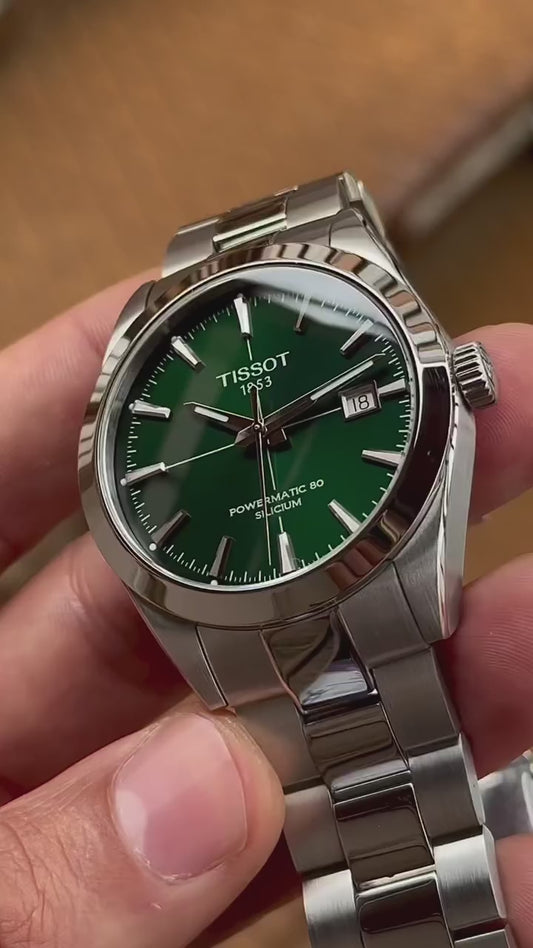 Tissot Gentleman Powermatic 80 Silicium Green Dial Men’s Watch