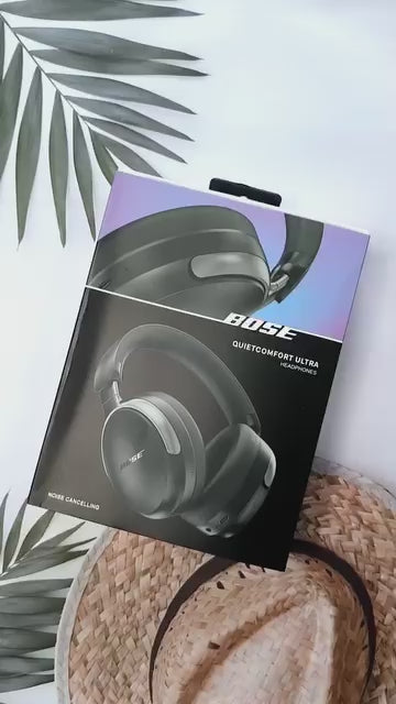 Bose New QuietComfort Ultra Wireless Noise Cancelling Headphones with Spatial Audio, Over-The-Ear Headphones with Mic, Up to 24 Hours of Battery Life, Black & White