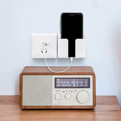 Wall Mounted Mobile Phone Holder with Adhesive Strips – Charging Dock Stand for All Smartphones