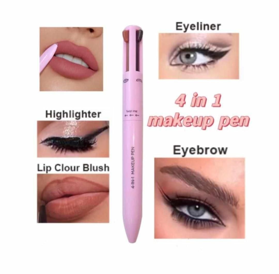 5-in-1 Travel Makeup Brush Set with Built-in Mirror Case – Portable Beauty Kit for Face &amp; Eye Makeup