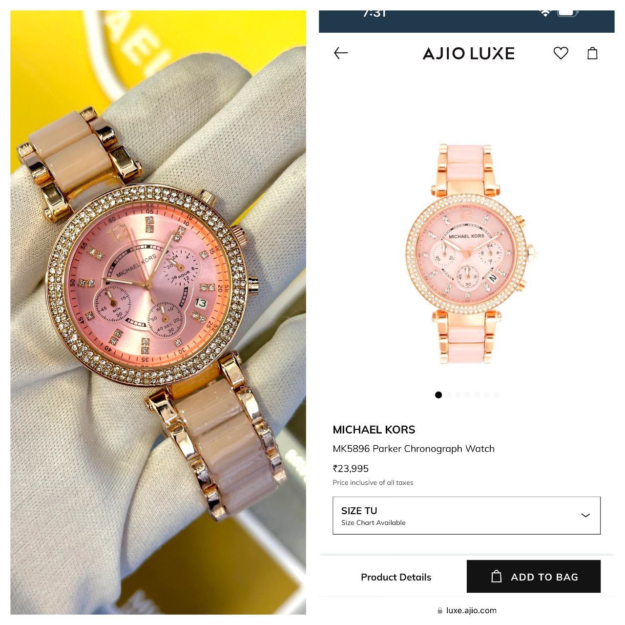 Michael Kors MK5774 – Luxury White & Gold Women’s Chronograph Watch