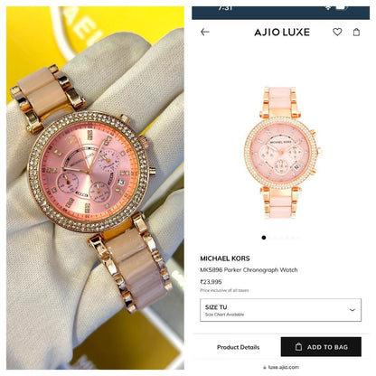 Michael Kors MK5774 – Luxury White & Gold Women’s Chronograph Watch