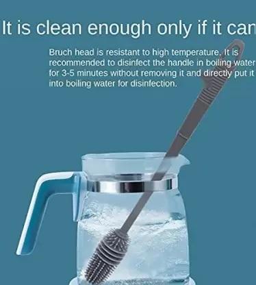 Silicone Bottle Cleaning Brush with Long Handle – Flexible, Non-Scratch Brush for Bottles, Jars &amp; Tumblers