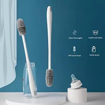 Silicone Bottle Cleaning Brush with Long Handle – Flexible, Non-Scratch Brush for Bottles, Jars &amp; Tumblers