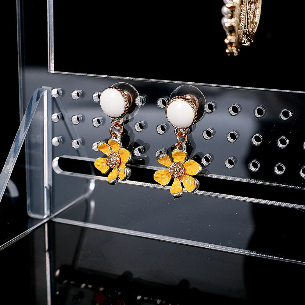 Acrylic Jewelry Organizer Hanging Rack – Wall-Mounted Storage for Earrings, Necklaces & Accessories