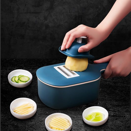 Multi-Functional Vegetable Cutter & Slicer – 5-in-1 Kitchen Tool with Grater, Peeler & Slicing Blades